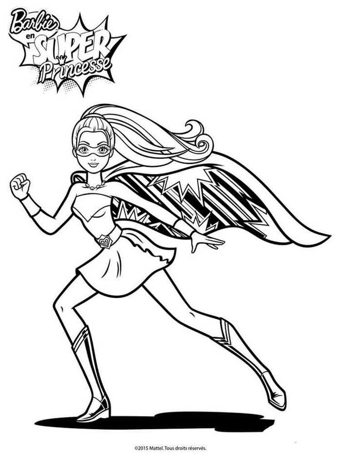 Barbie Superhero Coloring Page