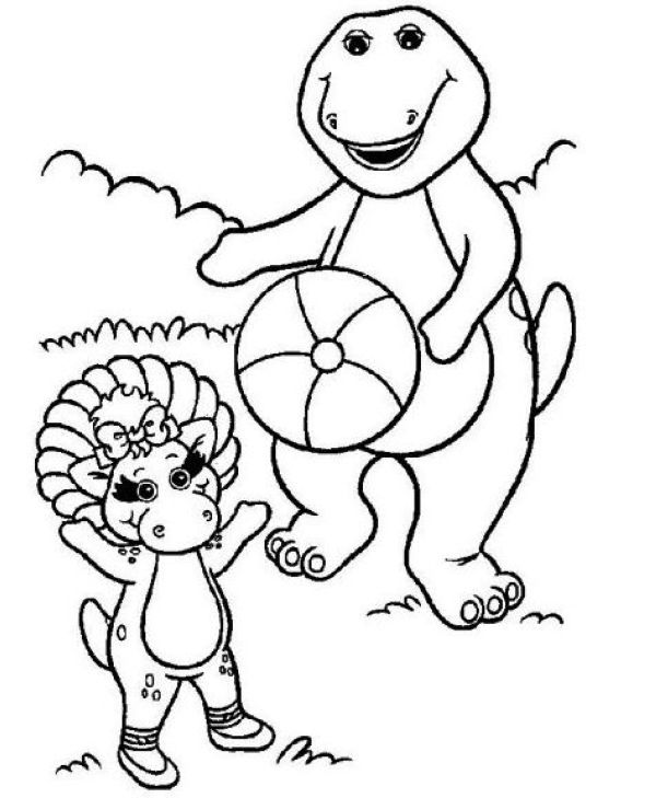 Barney and Friends Play Ball Coloring Pages