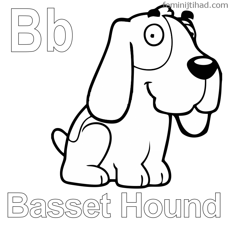 Basset Hound Coloring Page to Print