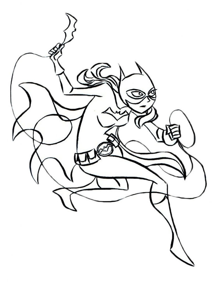 Batgirl Black And White Coloring Pages