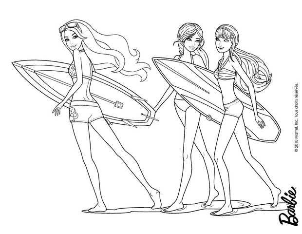 Beach Barbie Coloring Pages