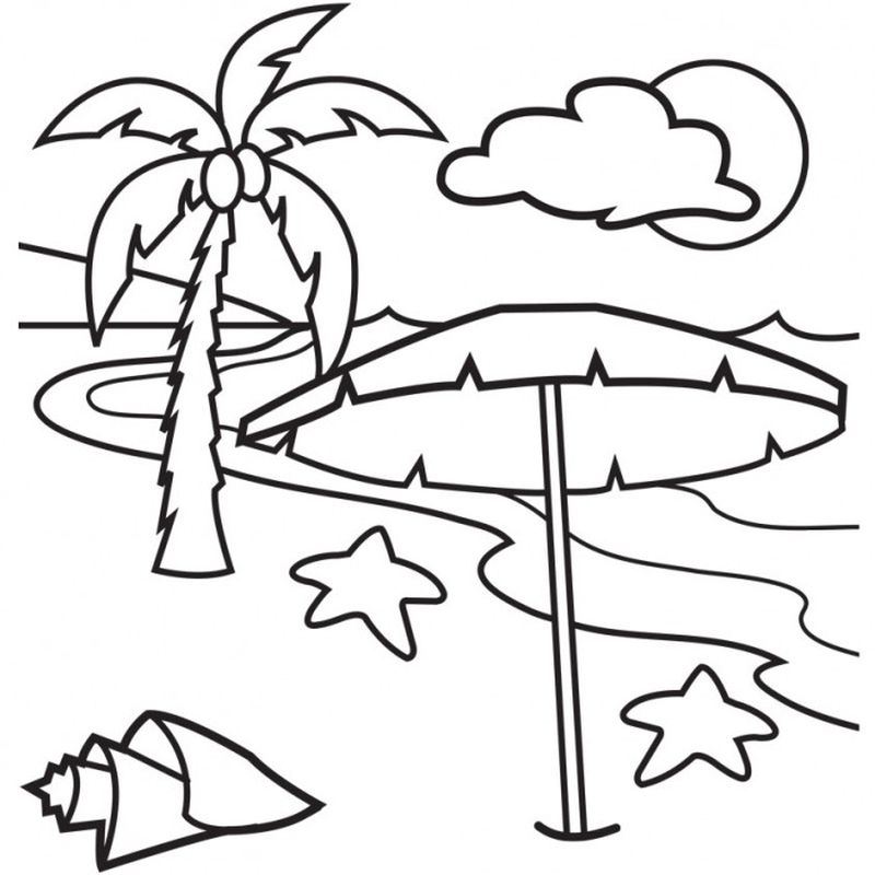 Beach Coloring Book Pages