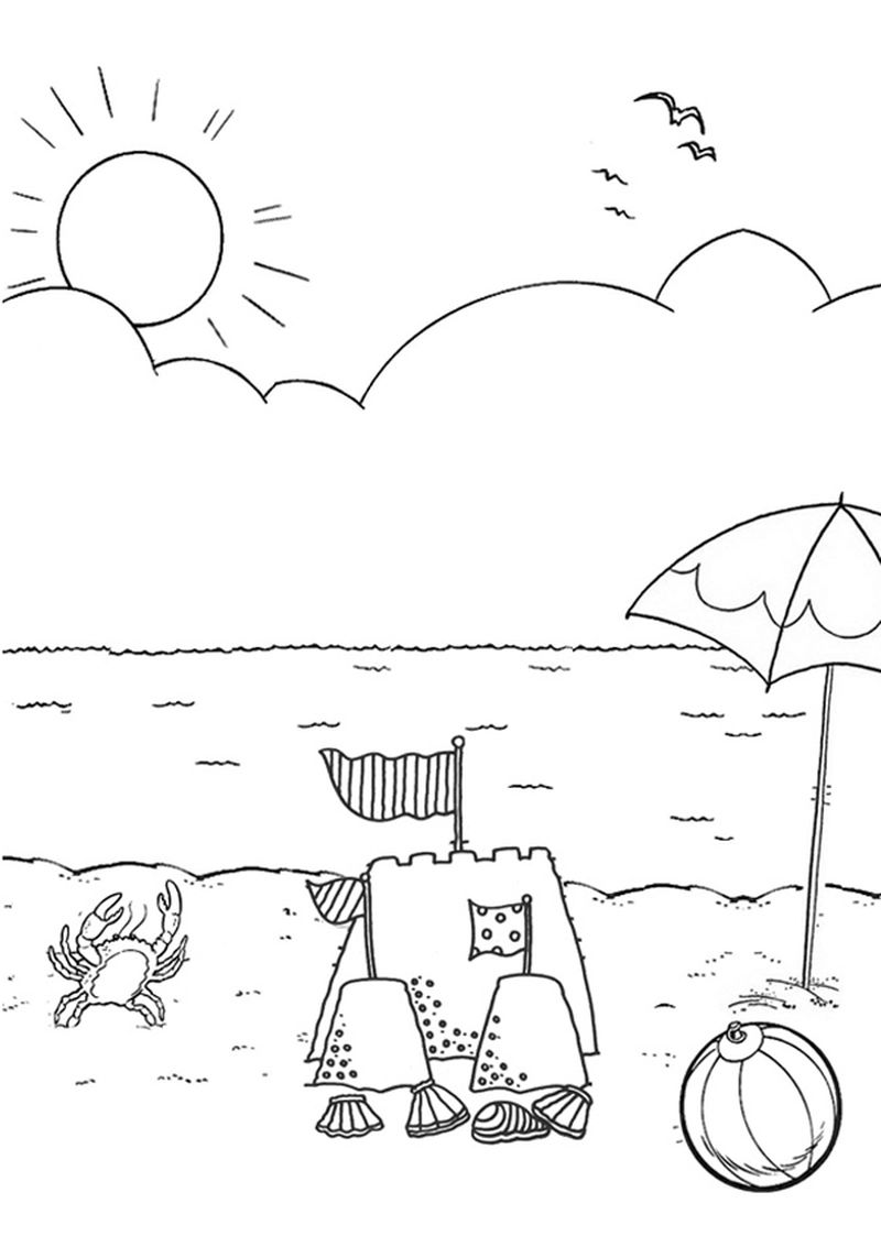 Beach Coloring Page Pictures
