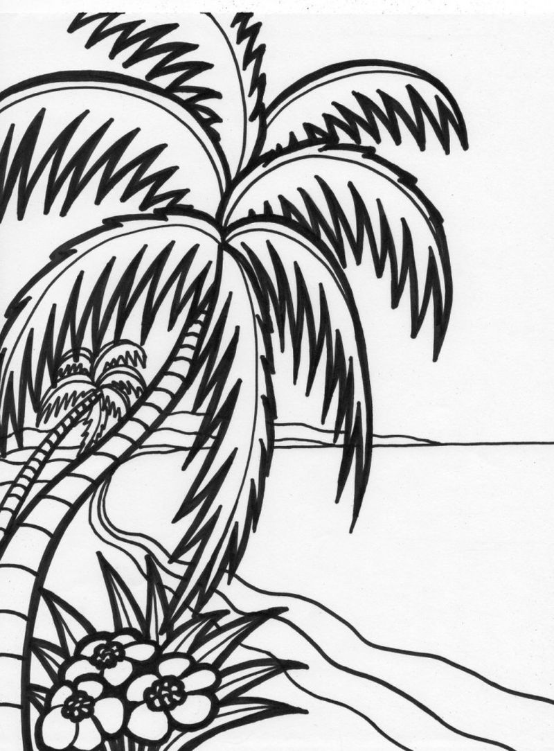 Beach Coloring Pages For Kids Printable