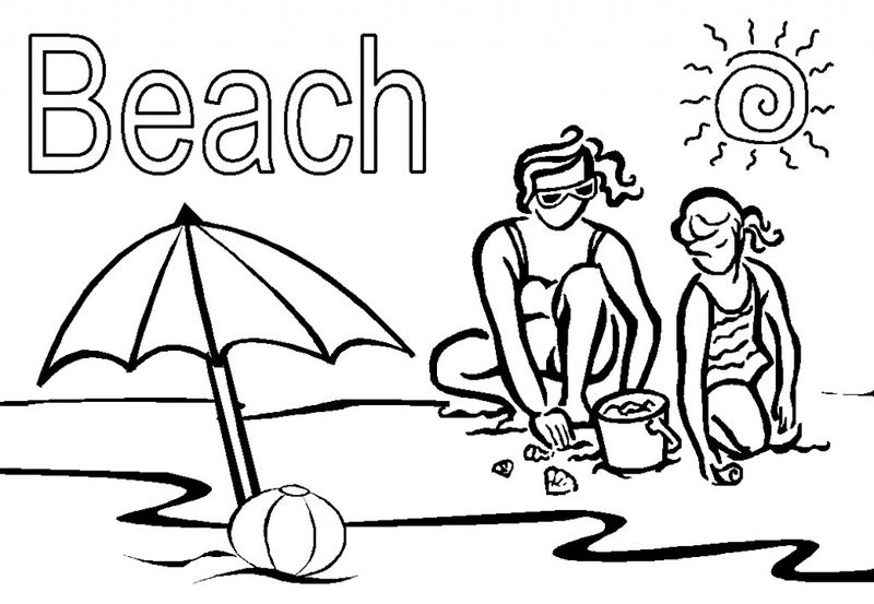 Beach Coloring Pages Pictures