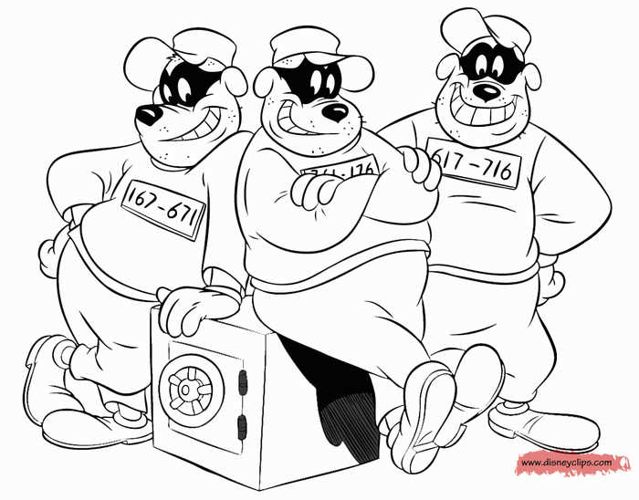Beagle Boys From Ducktales Coloring Page