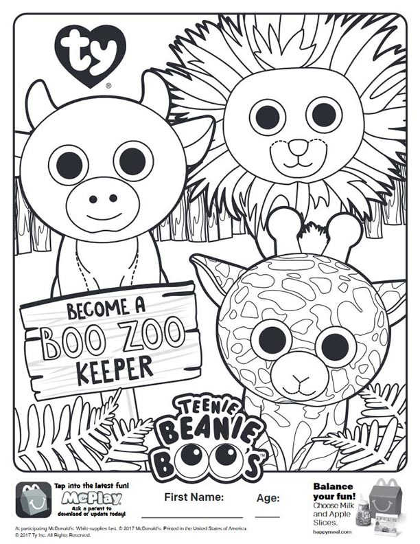 Beanie Boo Zoo Coloring Pages