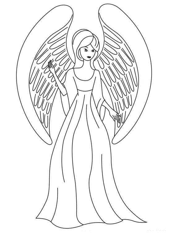 Beautiful Angel Coloring Page