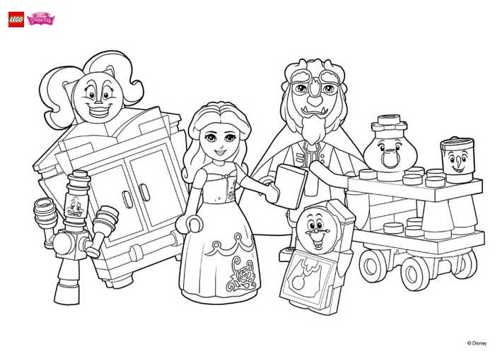 Beauty And The Beast Lego Coloring Page