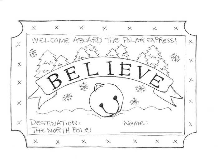 Believe Polar Express Coloring Page