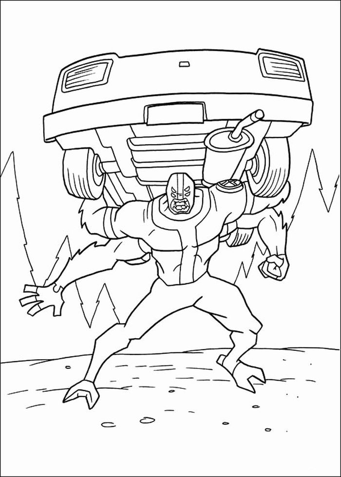 Ben Coloring Pages Four Arms