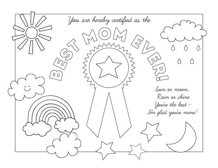 Best Mom Ever Coloring Page