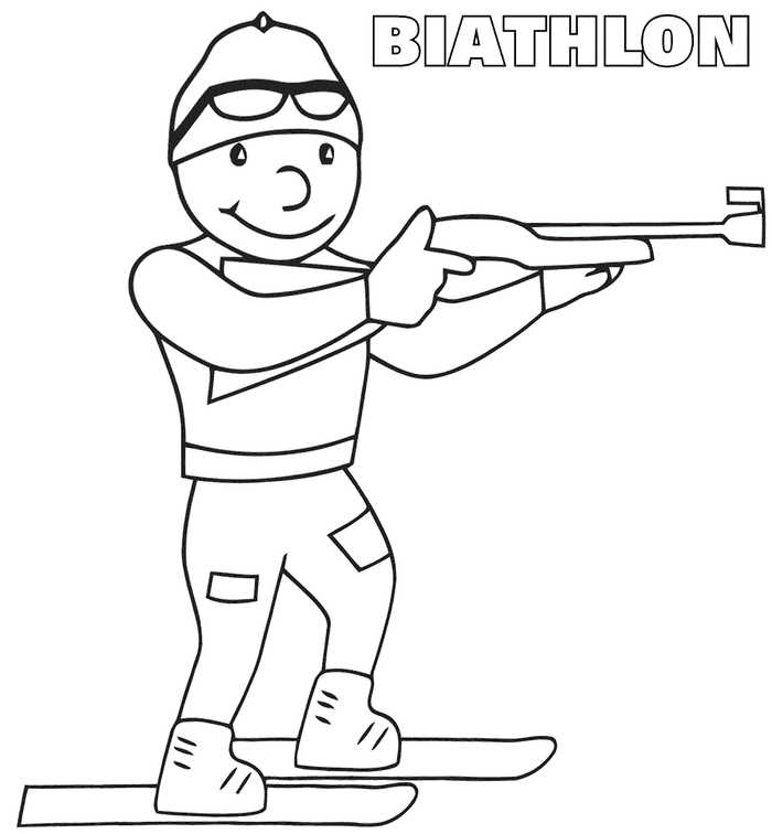 Biathlon Winter Olympics Coloring Pages