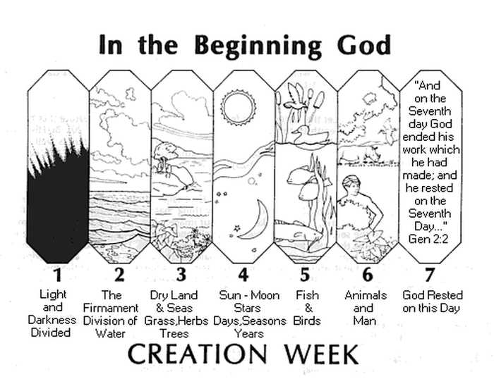 Bible Coloring Pages Creation Week