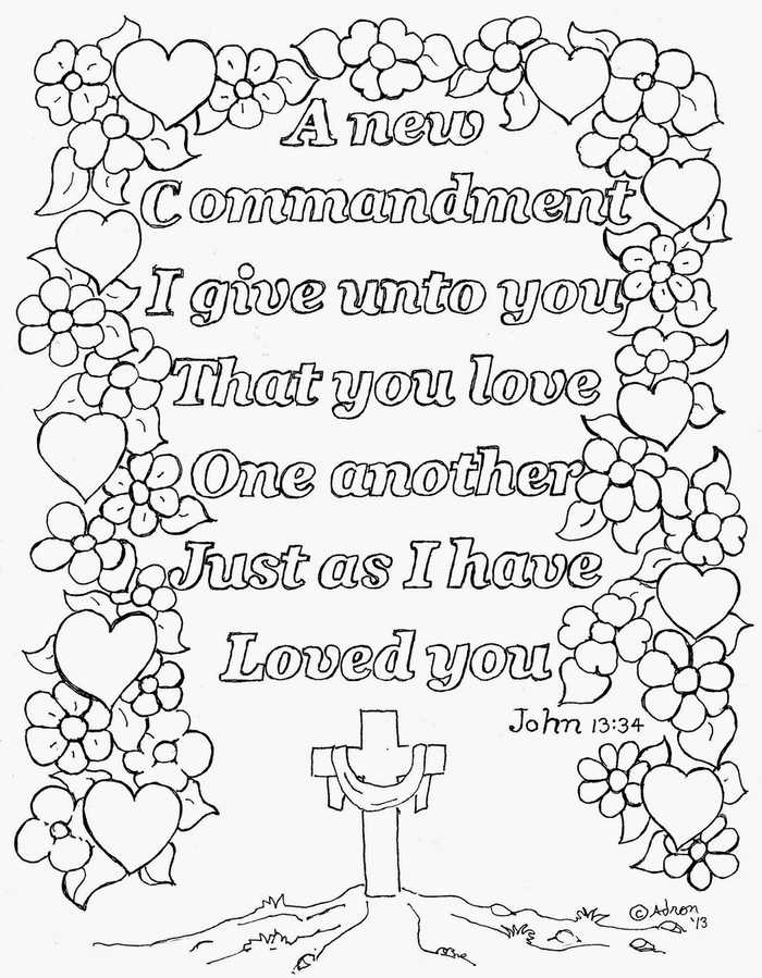 Bible Coloring Pages Love One Another John