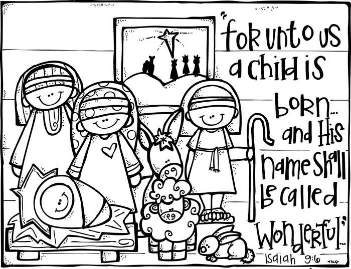 Bible Nativity Scene Coloring Pages