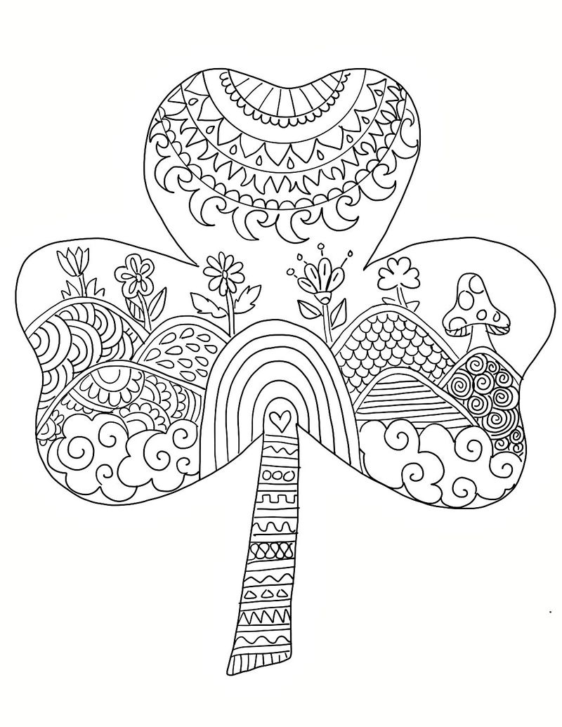 Big Shamrock Coloring Page