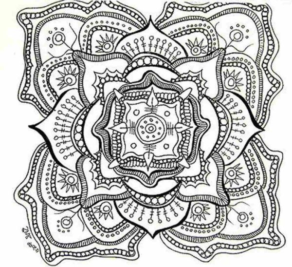 Big lotus detailed coloring pages