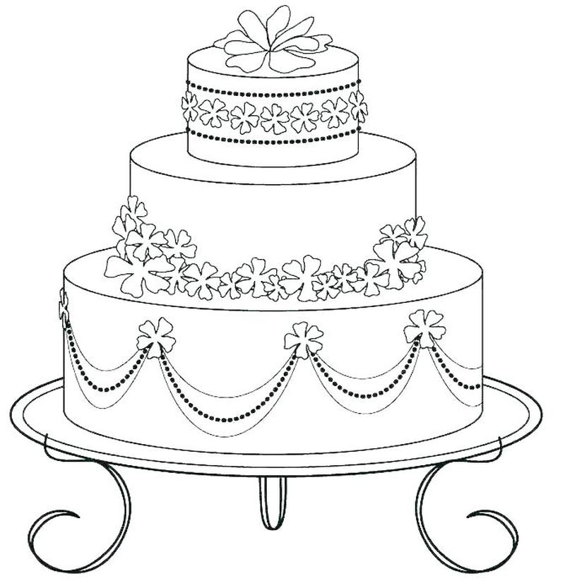 Birthday Cake And Candles Coloring Page