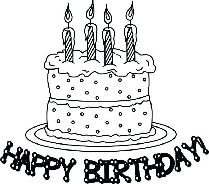 Birthday Cake Coloring Page Free