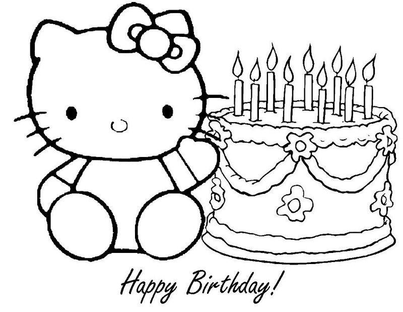 Birthday Cake Coloring Page Online