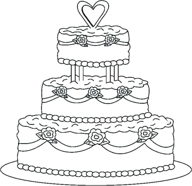 Birthday Cake Coloring Page With No Candles