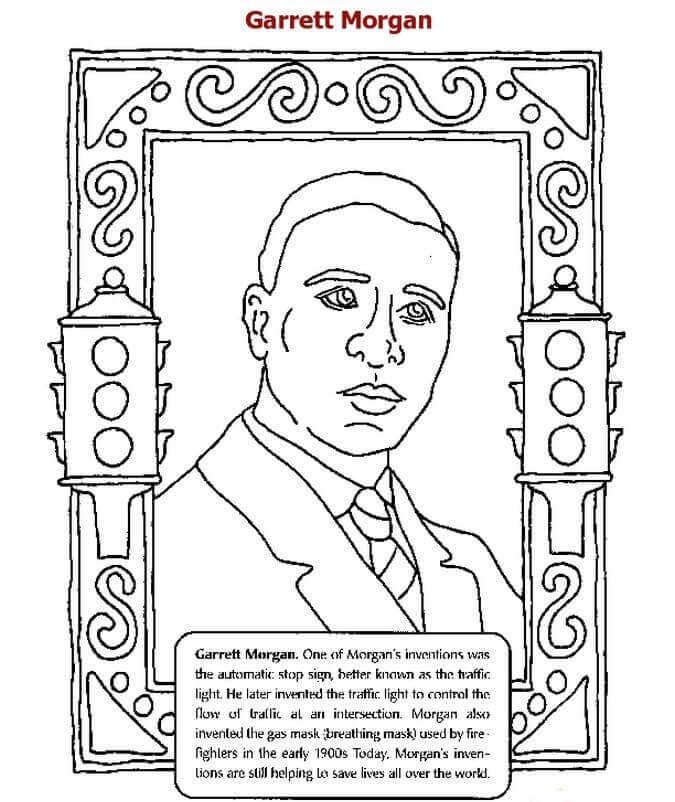 Black History Month Coloring Pages Free Garrett Morgan
