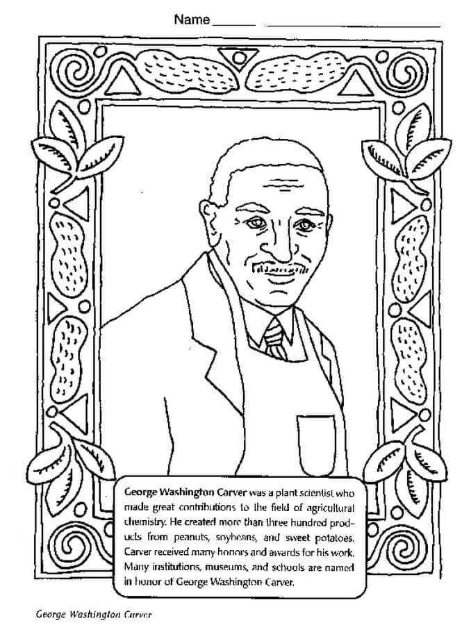 Black History Month Colouring Pages George Washington Carver