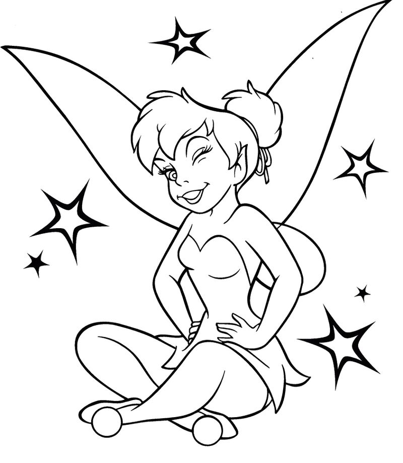 Black Tinkerbell Coloring Pages