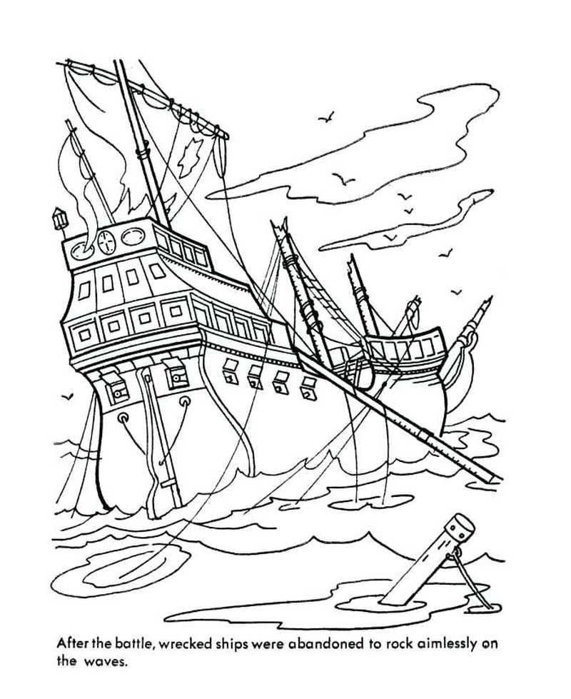 Black Pearl Ship Coloring Page
