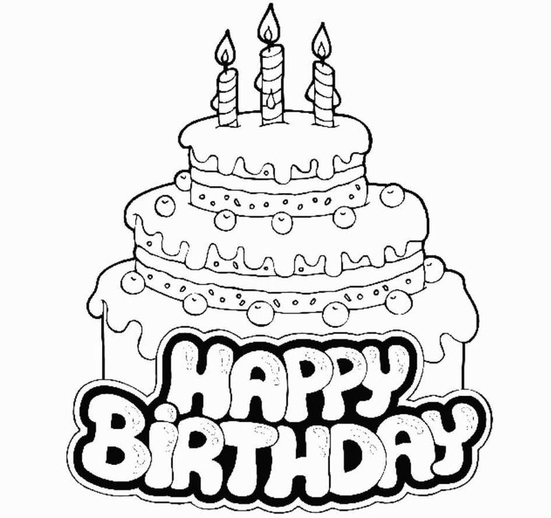 Blank Birthday Cake Coloring Page