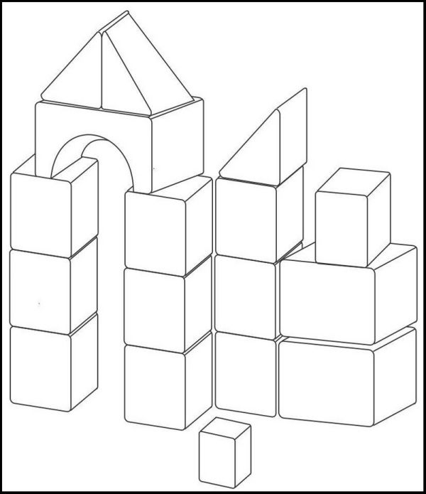 Blocks Building Toys Coloring Page