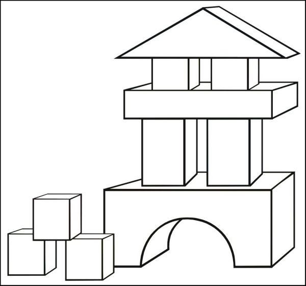 Blocks Home Toys Coloring Page