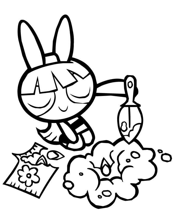Blossom Planting Seeds Powerpuff Girls Coloring Pages