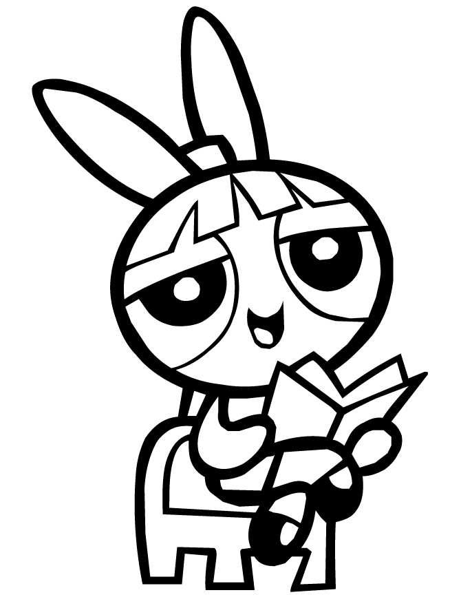 Blossom Reading Powerpuff Girls Coloring Pages