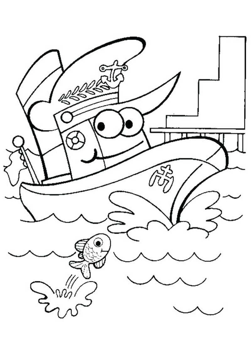 Boats Coloring Pages Pontoon Printable For Kids