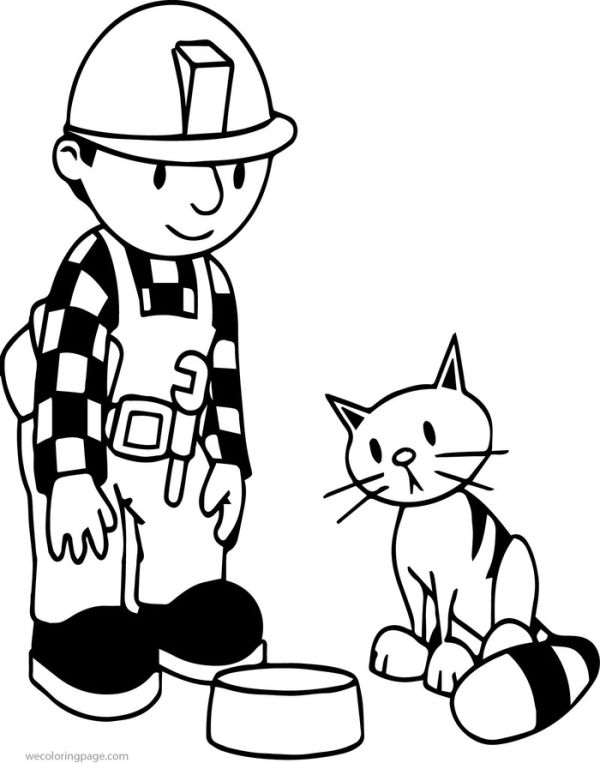Bob the builder cat food coloring pages