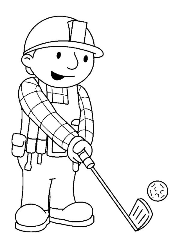 Bob the builder play golf coloring pages