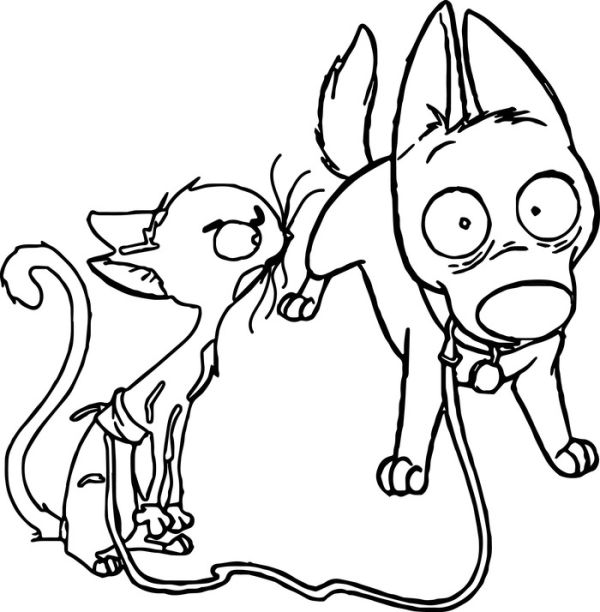 Bolt dog and cat coloring pages