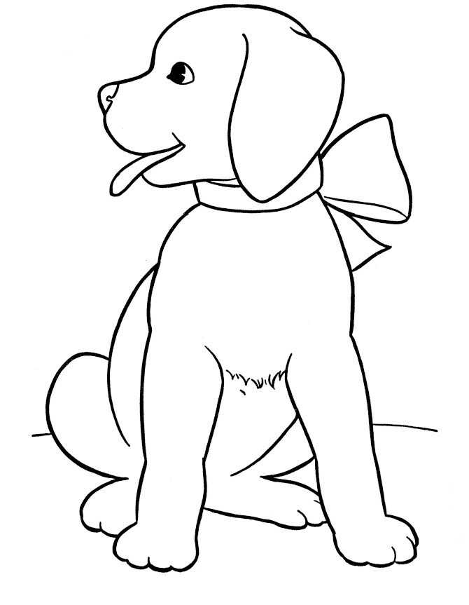 Bow Dog Coloring Pages