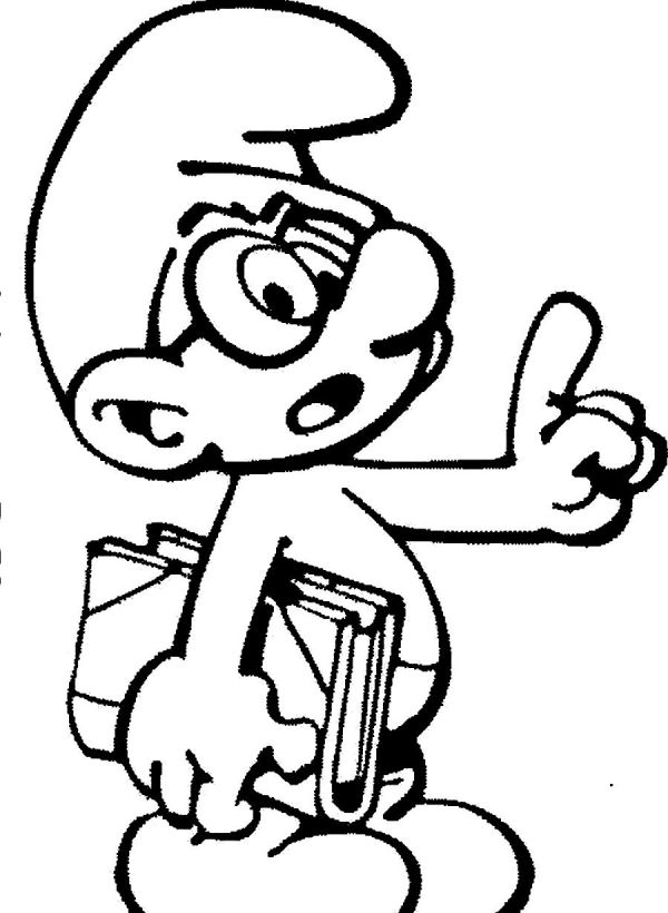 Brainy Smurf Coloring Pages