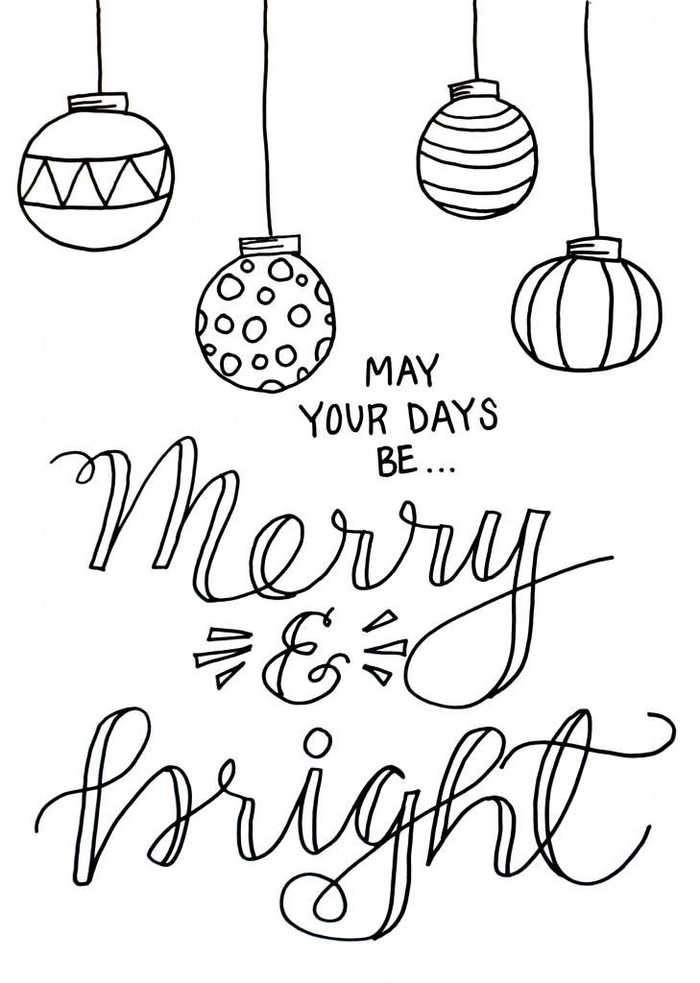 Bright And Merry Christmas Coloring Page