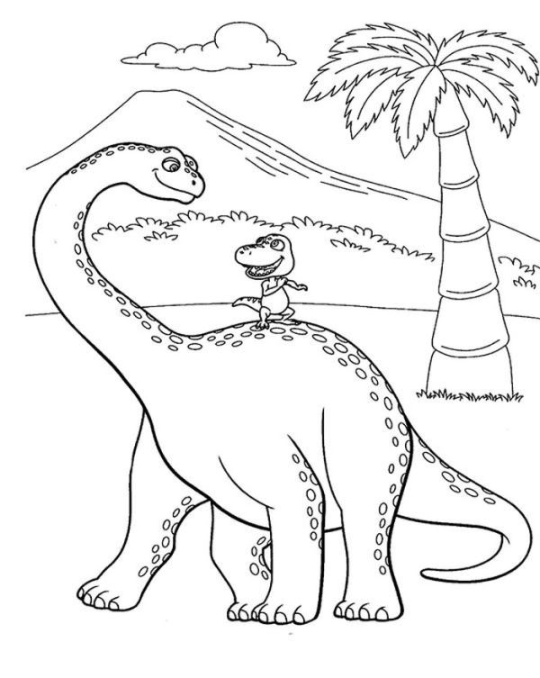 Buddy Get On To Bigger Dinosaurus Back In Dinosaurus Train Coloring Page Coloring Sun