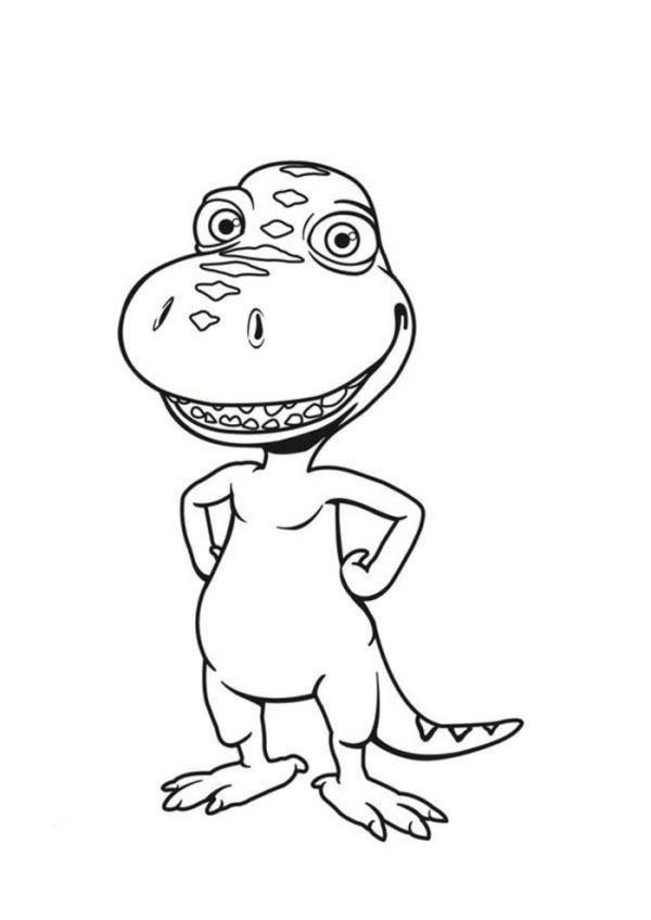 Buddy The Tyrannosaurus Character From Dinosaurus Train Coloring Page Coloring Sun