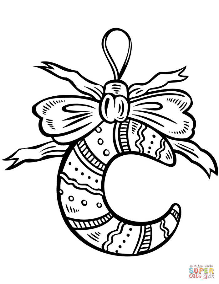 C Is For Christmas Ornament Coloring Page