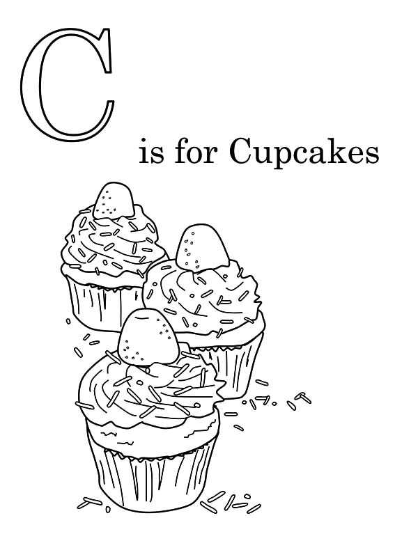 C Is For Cupcake Coloring Pages