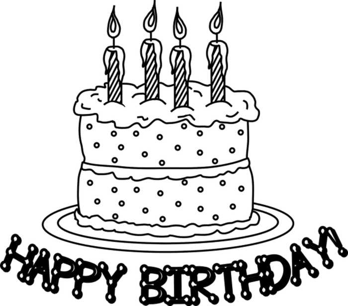 Cake For Birthday Coloring Page