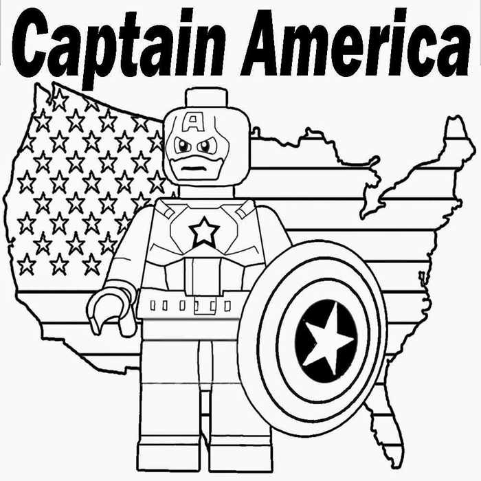 Captain America Lego Avengers Coloring Page