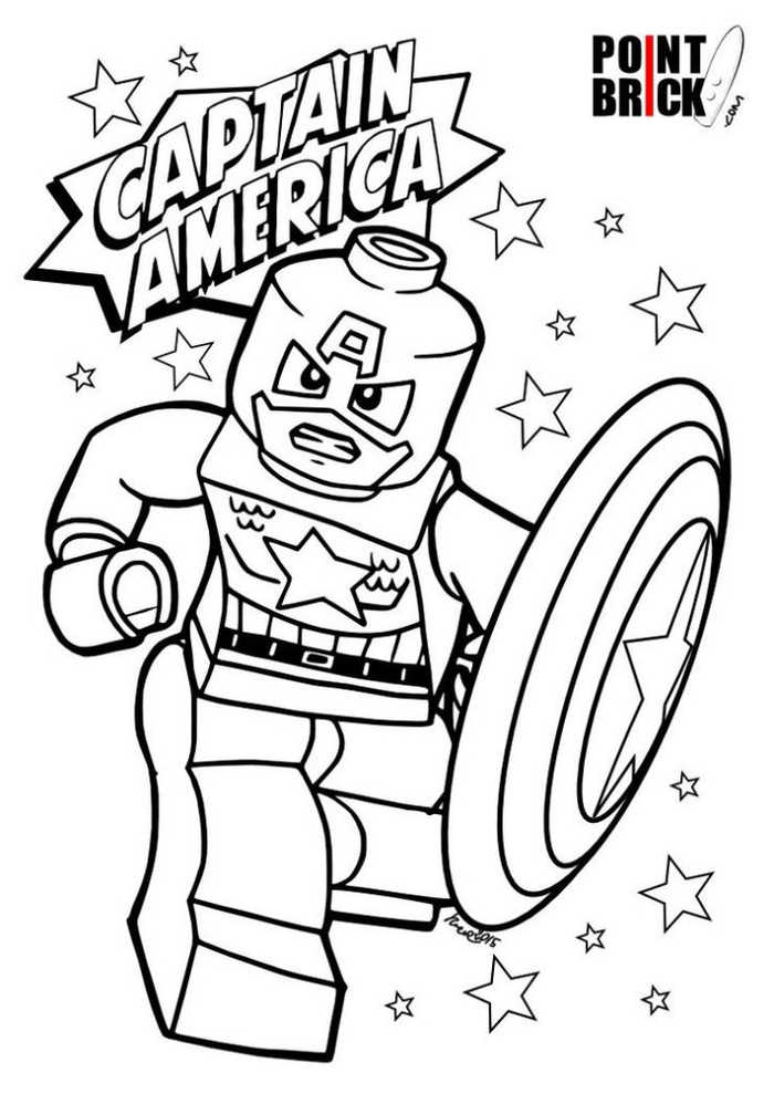 Captain America Printable Lego Avengers Coloring Pages