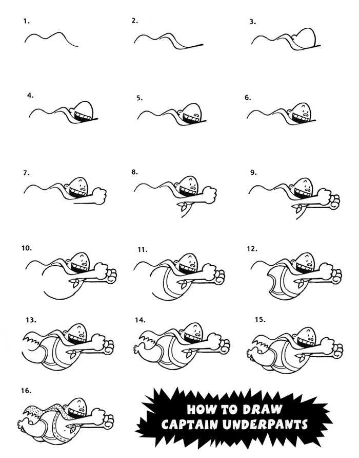 Captain Underpants How To Draw Sheet